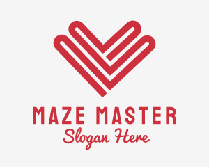 Red Heart Maze logo design