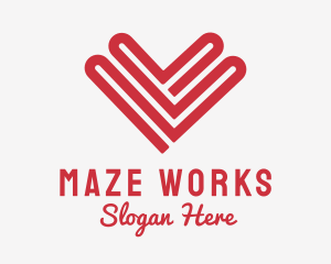 Red Heart Maze logo design