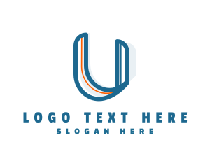 Letter Hr - Modern Business Letter U logo design