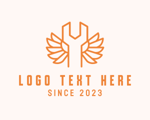 Tradesman - Minimalist  Wrench Wings logo design