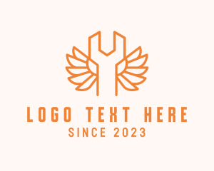 Tool Shop - Minimalist  Wrench Wings logo design