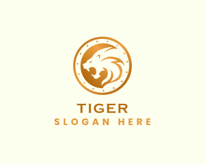 Premium Golden Lion logo design