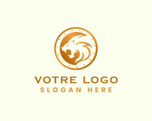 Coin - Premium Golden Lion logo design