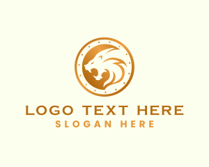 Animal - Premium Golden Lion logo design