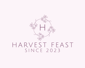 Feminine Flower Wreath logo design