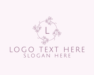 Feminine Flower Wreath Logo