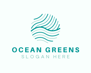 Abstract Green Wave Business logo design