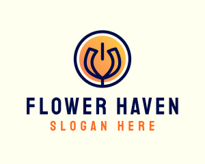 Energy Flower Bud logo design