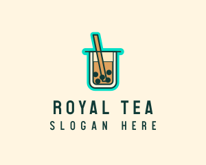 Boba Milk Tea Drink  logo design