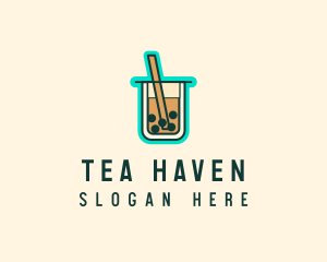 Boba Milk Tea Drink  logo design