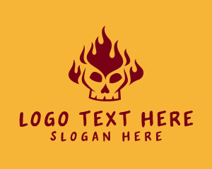 Flaming - Fire Skull Nightclub logo design