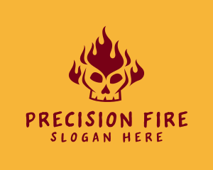 Fire Skull Tattoo logo design