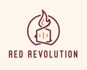 Red Candle Badge logo design