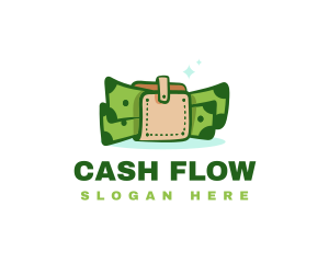 Wallet Dollar Cartoon logo design