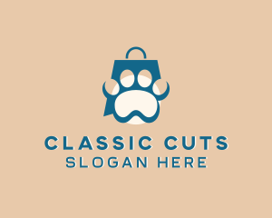 Paw Pet Shopping Bag logo design