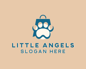 Shop - Paw Pet Shopping Bag logo design