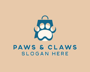 Paw Pet Shopping Bag logo design