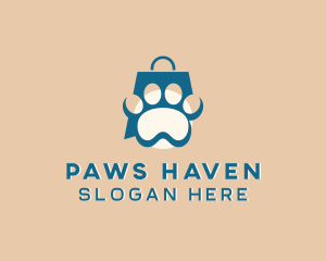 Paw Pet Shopping Bag logo design