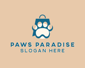 Paw Pet Shopping Bag logo design