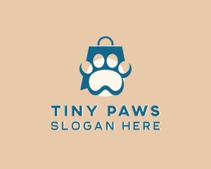 Paw Pet Shopping Bag logo design