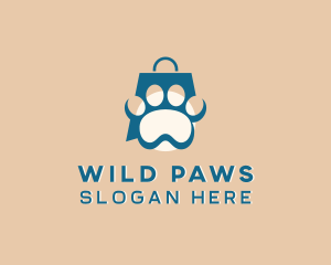 Paw Pet Shopping Bag logo design