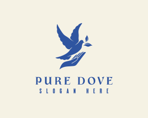 Hand Peace Dove logo design