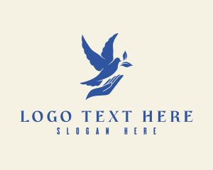 Bird - Hand Peace Dove logo design