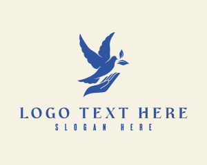 Hand Peace Dove Logo