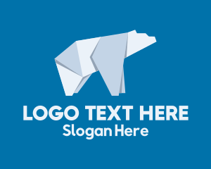 Wildlife Conservation - Polar Bear Ice Origami logo design