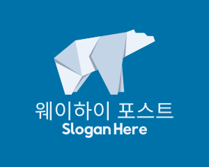 Polar Bear Ice Origami logo design