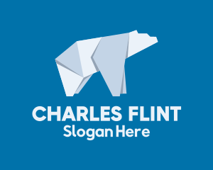 Polar Bear Ice Origami logo design