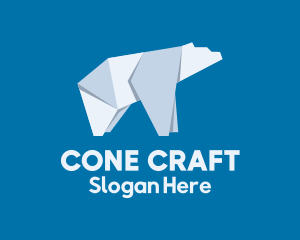 Polar Bear Ice Origami logo design