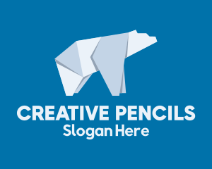 Polar Bear Ice Origami logo design