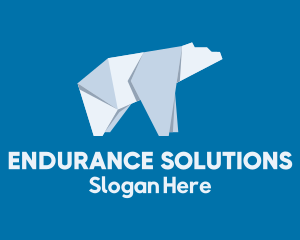 Polar Bear Ice Origami logo design