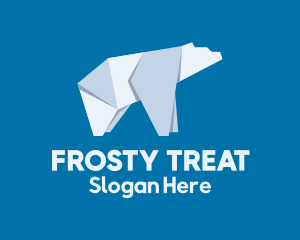 Polar Bear Ice Origami logo design