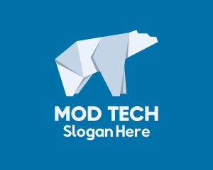 Polar Bear Ice Origami logo design