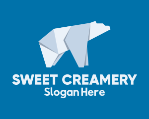 Polar Bear Ice Origami logo design