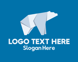 Ice - Polar Bear Ice Origami logo design
