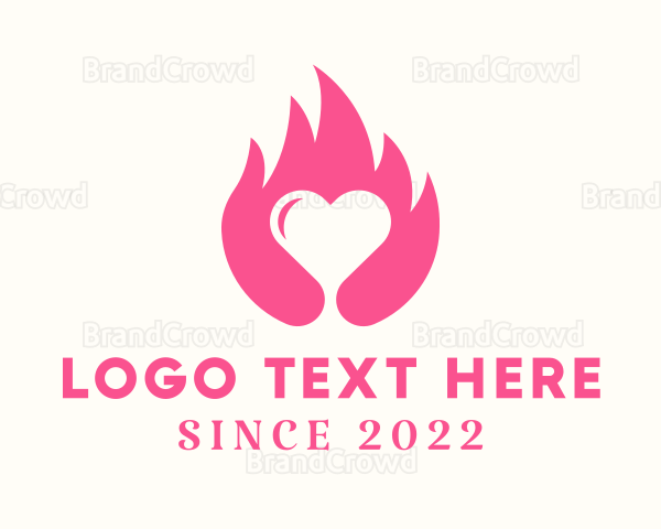 Flaming Romantic Heart Logo