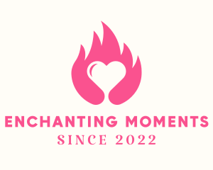 Flaming Romantic Heart  logo design