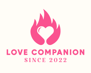 Boyfriend - Flaming Romantic Heart logo design