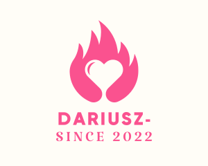 Dating Site - Flaming Romantic Heart logo design