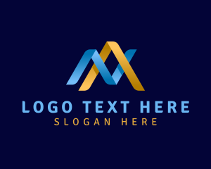 Monogram - Overlapping Ribbon Company Letter NA logo design