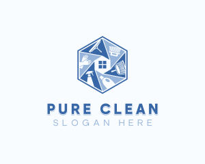 Cleaning Housekeeper Sanitation logo design