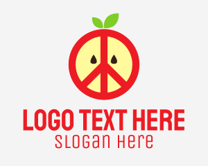 Fruit Stand - Apple Peace Sign logo design