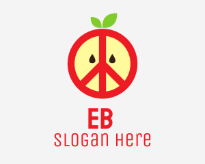 Boho - Apple Peace Sign logo design