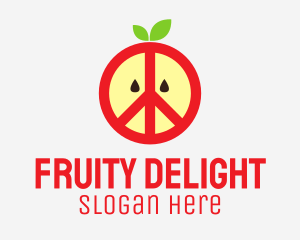 Fruity - Apple Peace Sign logo design