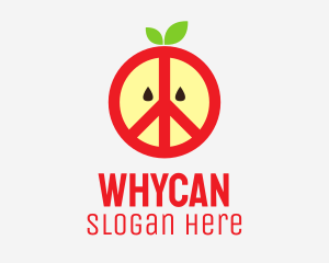 Fruit Stall - Apple Peace Sign logo design