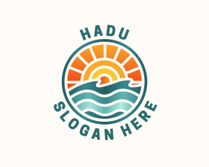 Travel - Sunset Beach Summer logo design