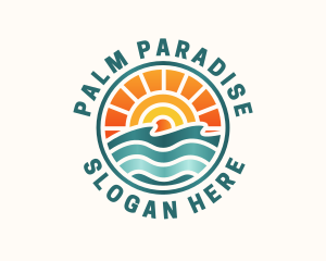 Sunset Beach Summer logo design